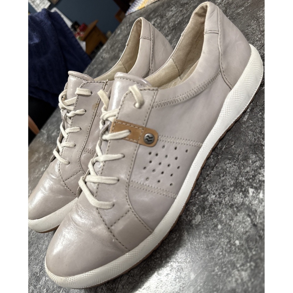 Romika Womens Leather Comfort Sneaker Lace Up Casual Shoes Lt Gray Sz 42/10